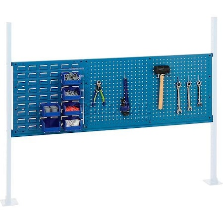 Global Industrial 36in Pegboard & 18in Louver Panel Kit, 60inW, Blue 318867BL